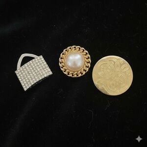 Elegant VINTAGE Gold and Silver TONE Scarf Clip Set